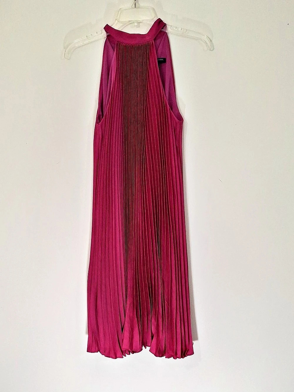 Banana Republic Halter Pleated Midi Dress Pink/Fushia Size 4